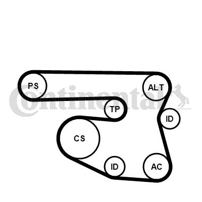 CONTINENTAL CTAM 6PK1870K1 - hosszbordás szíj készlet BMW