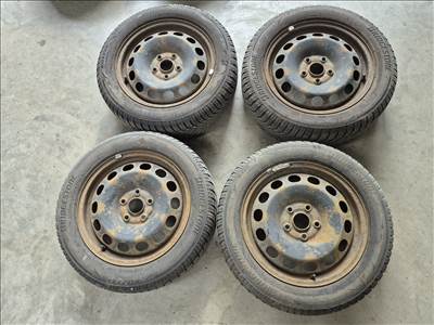  Golf VII 5x112 16" lemezfelni, 205/55 Bridgestone téli gumi szett (36790)