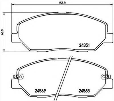 BREMBO P 30 036 - fékbetét HAWTAI HYUNDAI HYUNDAI (BEIJING) INOKOM KIA KIA (DYK) SSANGYONG