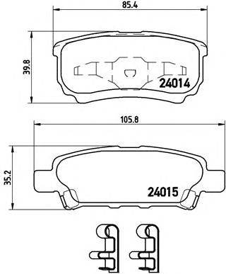 BREMBO P 54 034 - fékbetét CHRYSLER CHRYSLER (BBDC) DODGE HYUNDAI JEEP MITSUBISHI MITSUBISHI (BBDC) 