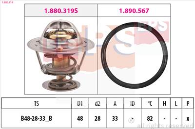 EPS 1.880.319 - termosztát, hűtőfolyadék DAIHATSU NISSAN TOYOTA