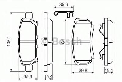 BOSCH 0 986 494 502 - fékbetét CHRYSLER DODGE JEEP MITSUBISHI