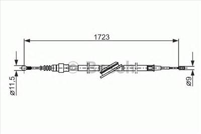 BOSCH 1 987 477 686 - Kézifék bowden AUDI SKODA VW