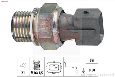 EPS 1.800.116 - olajnyomás kapcsoló CITROËN FIAT HYUNDAI LANCIA NISSAN PEUGEOT RENAULT ROVER SUZUKI
