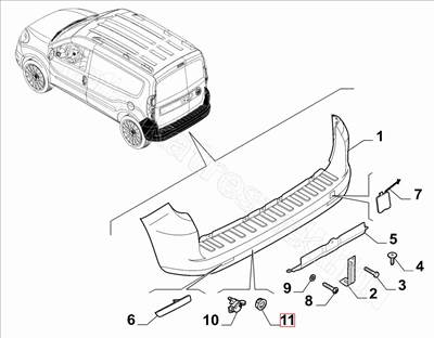 Tolató szenzor foglalat Doblo - DOBLO - 735661624, 735645572 -  - FIAT eredeti Eredeti új 735661624