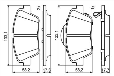 BOSCH 0 986 494 755 - fékbetét HYUNDAI KIA