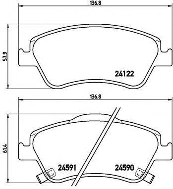 BREMBO P 83 079 - fékbetét TOYOTA