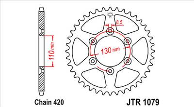 JT hátsó lánckerék (CPI SX / SM / SMX - Minarelli AM6 - 420 - 53 fog)