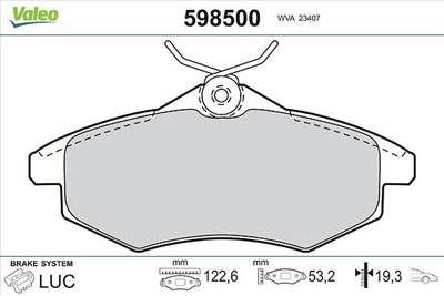 Fékbetét készlet VALEO 598500 for CITROËN