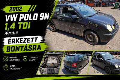 2002 VW POLO 9N  1.4 TDi diesel, manuális - ÉRKEZETT BONTÁSRA! 