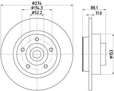 féktárcsa MINTEX MDC2284 for RENAULT, SAMSUNG