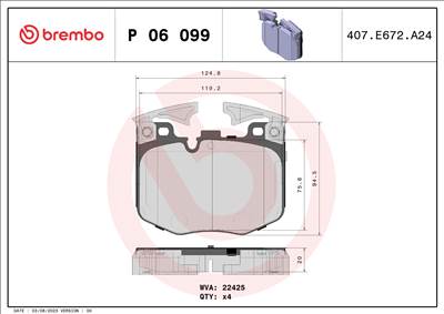 BREMBO P 06 099 - fékbetét BMW BMW (BRILLIANCE) TOYOTA
