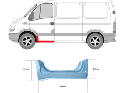 Renault Master 2003-2010 - Küszöb bal (első ajtó alatti)