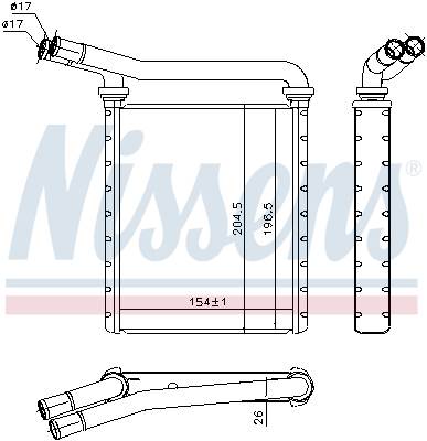 NISSENS 707090 - Hőcserélő, belső tér fűtés LEXUS TOYOTA