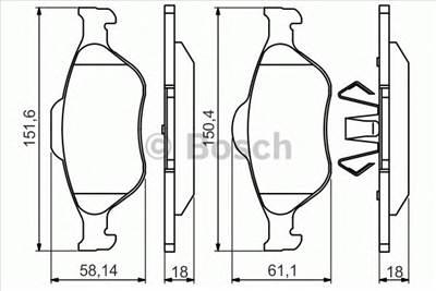 BOSCH 0 986 495 220 - fékbetét FORD FORD AUSTRALIA MAZDA