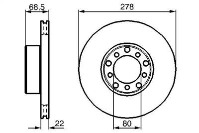 féktárcsa BOSCH 0 986 478 061 for MERCEDES-BENZ