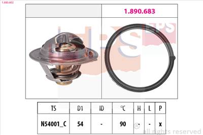 EPS 1.880.802 - termosztát, hűtőfolyadék HYUNDAI KIA