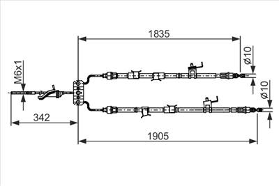 BOSCH 1 987 482 851 - Kézifék bowden MAZDA
