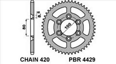 PBR hátsó lánckerék Rieju RR ( Minarelli AM6 - 420 lánc - 48 fogszám)