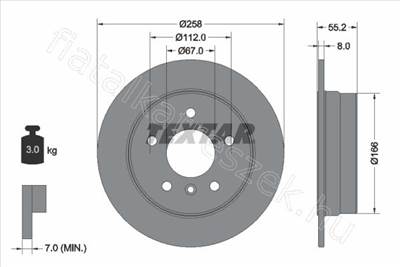 FÉKTÁRCSA - VANEO, A-CLASS - 92099703, 92099703 -  - TEXTAR Egyéb 92099703