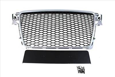 MTUNING Grill Audi A4 B8 RS-Style ezüst-fekete PDC-vel