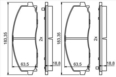 BOSCH 0 986 494 769 - fékbetét FIAT JEEP LANCIA