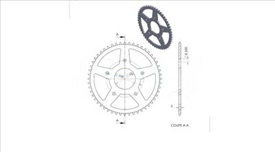 Teknix hátsó lánckerék (Minarelli AM6 - 420 - 48 fog) - Peugeot XR7 / XPS - Rieju MRX