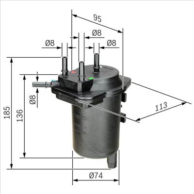 Üzemanyagszűrő BOSCH 0 450 907 013 for NISSAN, RENAULT, SUZUKI