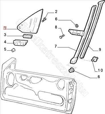 Háromszög üveg jobb első Punto Cabrio - PUNTO - 46735560, 46720060 -  - FIAT eredeti Eredeti új 46735560