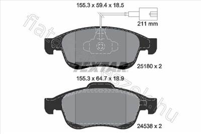FÉKBETÉT KÉSZLET, TÁRCSAFÉK - GIULIETTA - 2518001, 2518001 -  - TEXTAR Egyéb 2518001
