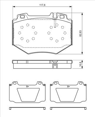 Fékbetét készlet BOSCH 0 986 494 352 for MERCEDES-BENZ