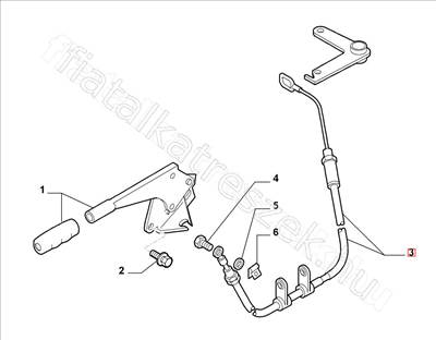 Első kézifék bowden - JUMPER, DUCATO, BOXER - 1341023080, 1341023080 -  - FIAT eredeti Egyéb 1341023080