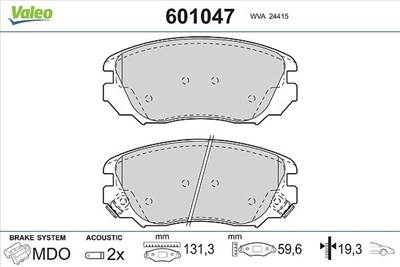 Fékbetét készlet VALEO 601047 for OPEL, CHEVROLET, BUICK, VAUXHALL, …