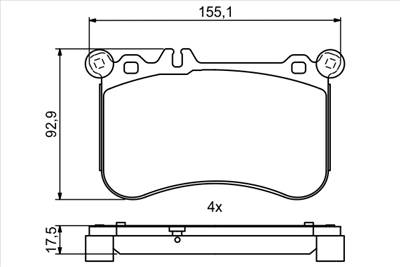 BOSCH 0 986 494 780 - fékbetét MERCEDES-BENZ