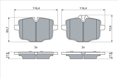 BOSCH 0 986 494 900 - fékbetétkészlet, tárcsafék BMW