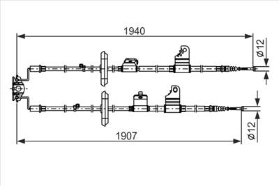 BOSCH 1 987 482 858 - Kézifék bowden CHEVROLET OPEL VAUXHALL