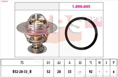 EPS 1.880.928 - termosztát, hűtőfolyadék FORD