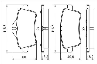 BOSCH 0 986 494 783 - fékbetét MERCEDES-BENZ