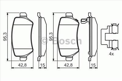 BOSCH 0 986 494 654 - fékbetét CHEVROLET HOLDEN KIA OPEL VAUXHALL