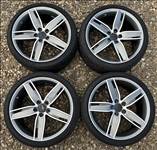  5x112 lyukosztású 19" használt (gyári felni) alufelni, rajta 235/35 használt Falken nyári gumi 