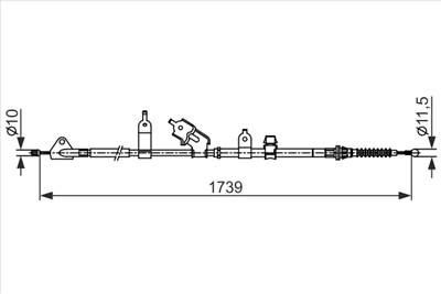BOSCH 1 987 482 566 - Kézifék bowden SUBARU TOYOTA
