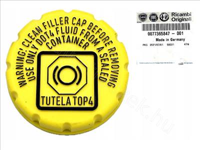 Fékolajtartály kupak  - 147, 159, 500, BRERA, PANDA, SPIDER - 77365847, 9948849 -  - FIAT eredeti Eredeti új 77365847