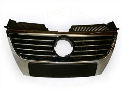 VW Passat 2005-2010 - HUT króm-fekete króm díszl. (15cm embl.) szenz.jel