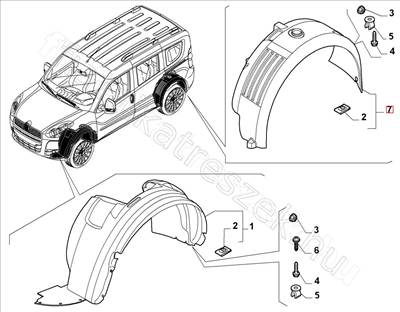 Bal hátsó dobbetét - DOBLO, COMBO - 52128365, 51891111 -  - FIAT eredeti Eredeti új 52128365