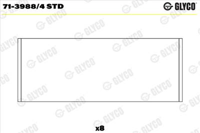 GLYCO 71-3988/4 STD - hajtókar csapágy ARO DACIA MAHINDRA MITSUBISHI NISSAN OPEL RENAULT SUZUKI VAUX