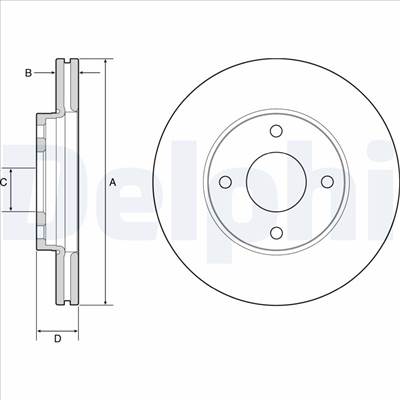 DELPHI BG4953C - féktárcsa FORD