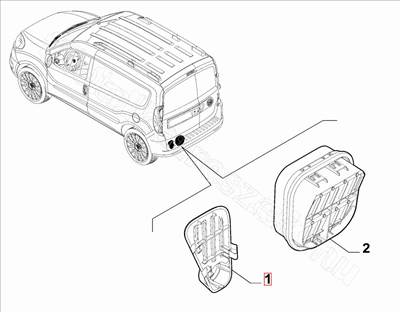 Jobb hátsó raktér burkolat         - DOBLO - 735678807 -  - FIAT eredeti Eredeti új 735678807