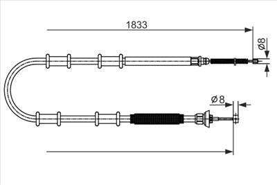 BOSCH 1 987 482 593 - Kézifék bowden FIAT OPEL VAUXHALL