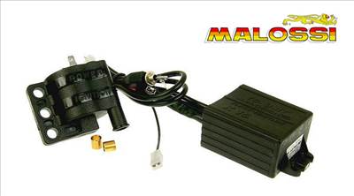 Malossi K15 Racing gyújtáselektronika CDI + RPM Control (Minarelli AM6 /Derbi Senda EBE/ EBS - Piaggio D50B - Fix előgyújtás - Ducati gyújtáshoz)