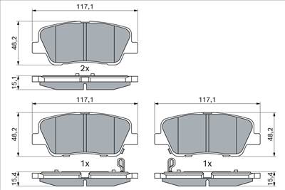 BOSCH 0 986 495 370 - fékbetét GENESIS HYUNDAI KIA SSANGYONG
